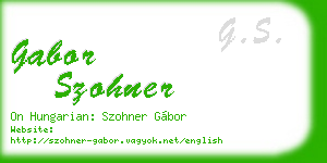gabor szohner business card